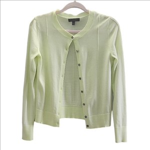 BANANA REPUBLIC Pastel lime green 100% Extra fine Merino wool cardigan